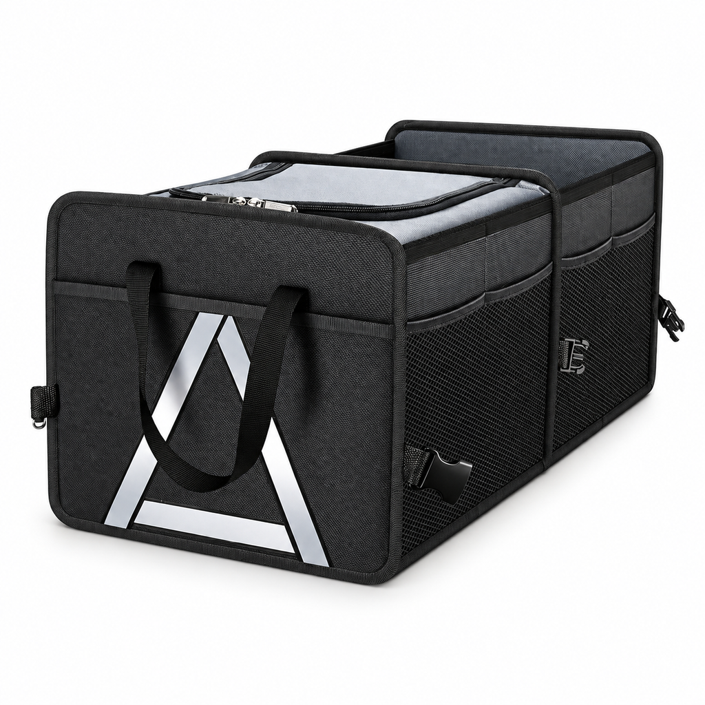 STO-009 Foldable Car Trunk Organizer with Insulated Cooler Bag