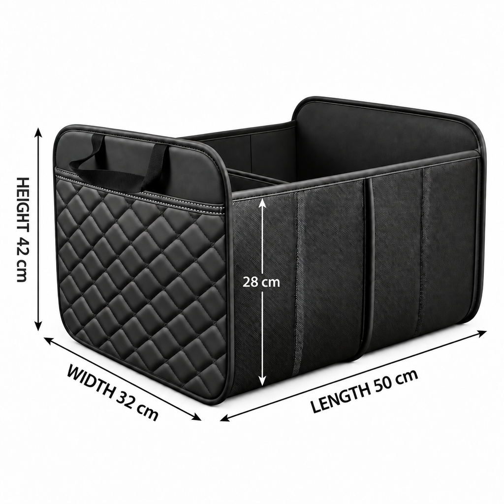 Foldable Car Trunk Organizer with Woven Fabric Handles | STO-005