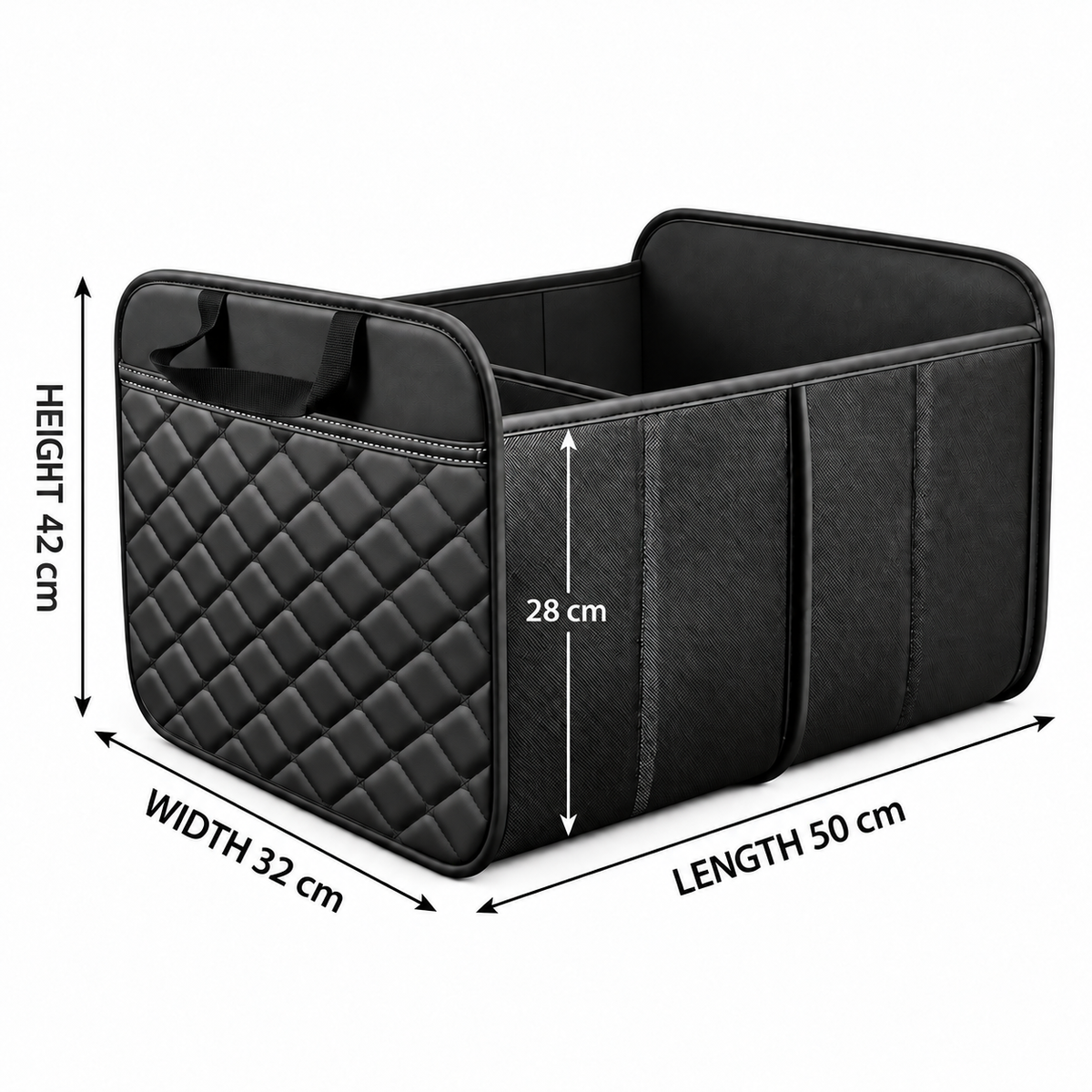 Foldable Car Trunk Organizer with Woven Fabric Handles | STO-005