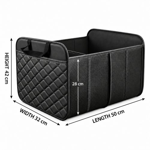 Foldable Car Trunk Organizer with Woven Fabric Handles | STO-005