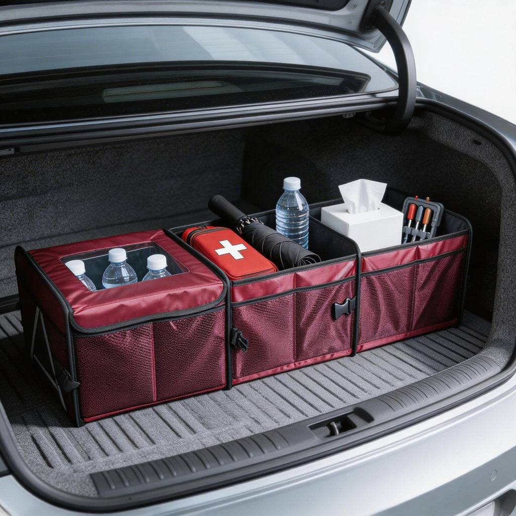 STO-009 Foldable Car Trunk Organizer with Insulated Cooler Bag